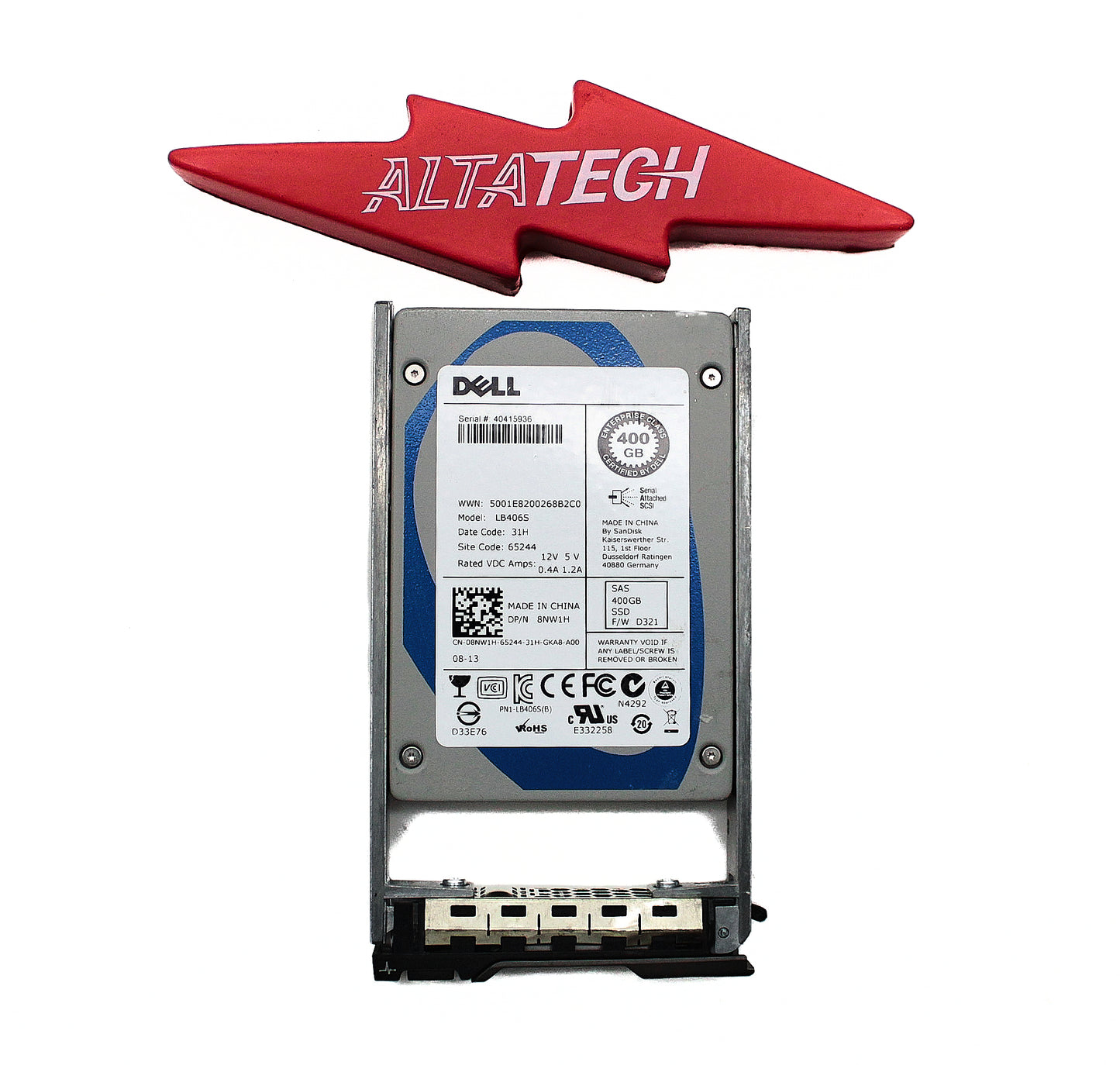 Dell 8NW1H 400GB SSD SAS 6G SLC, Used