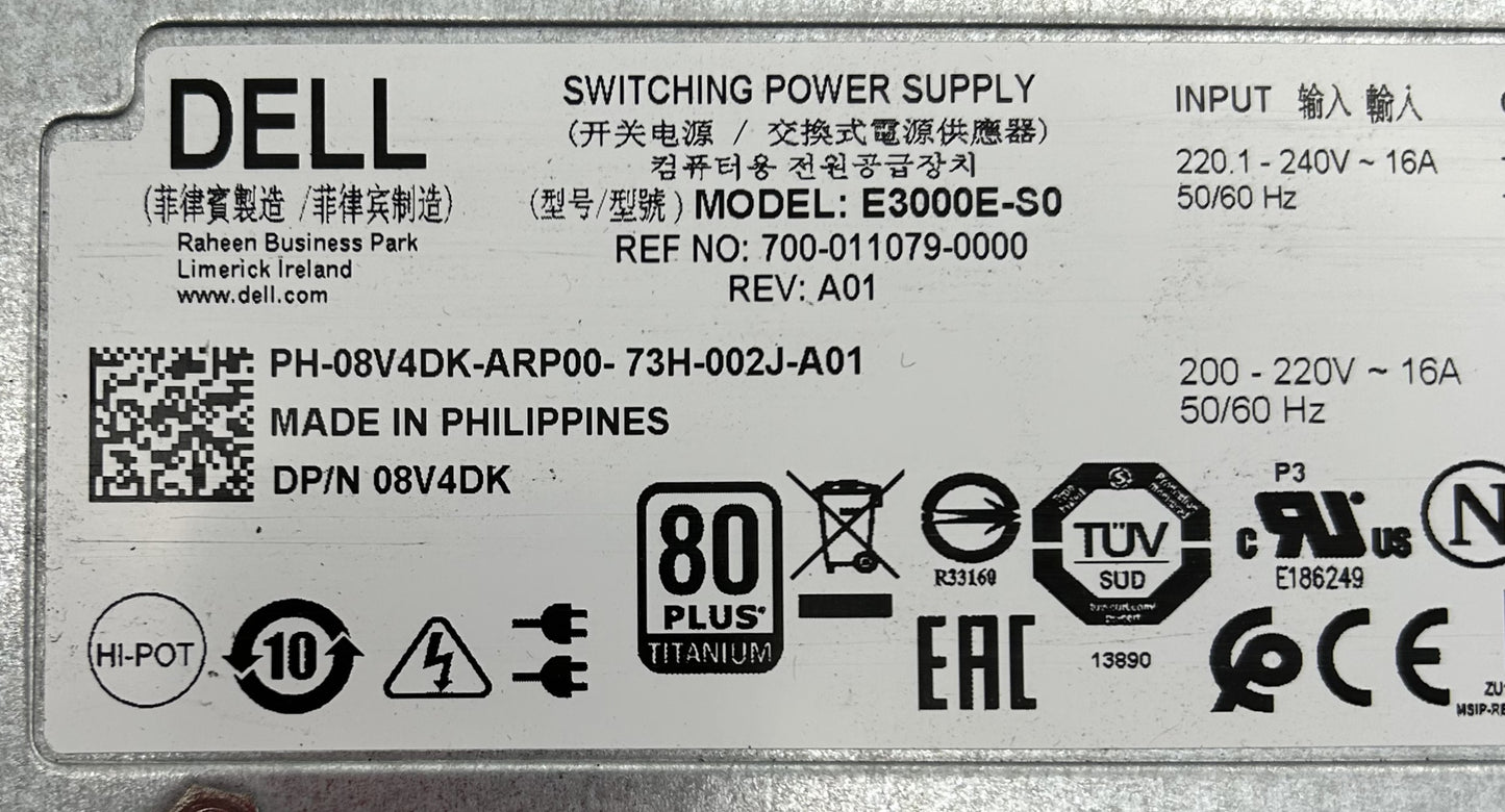 Dell 8V4DK 3000W POWER SUPPLY ASTEC M1000E, Used