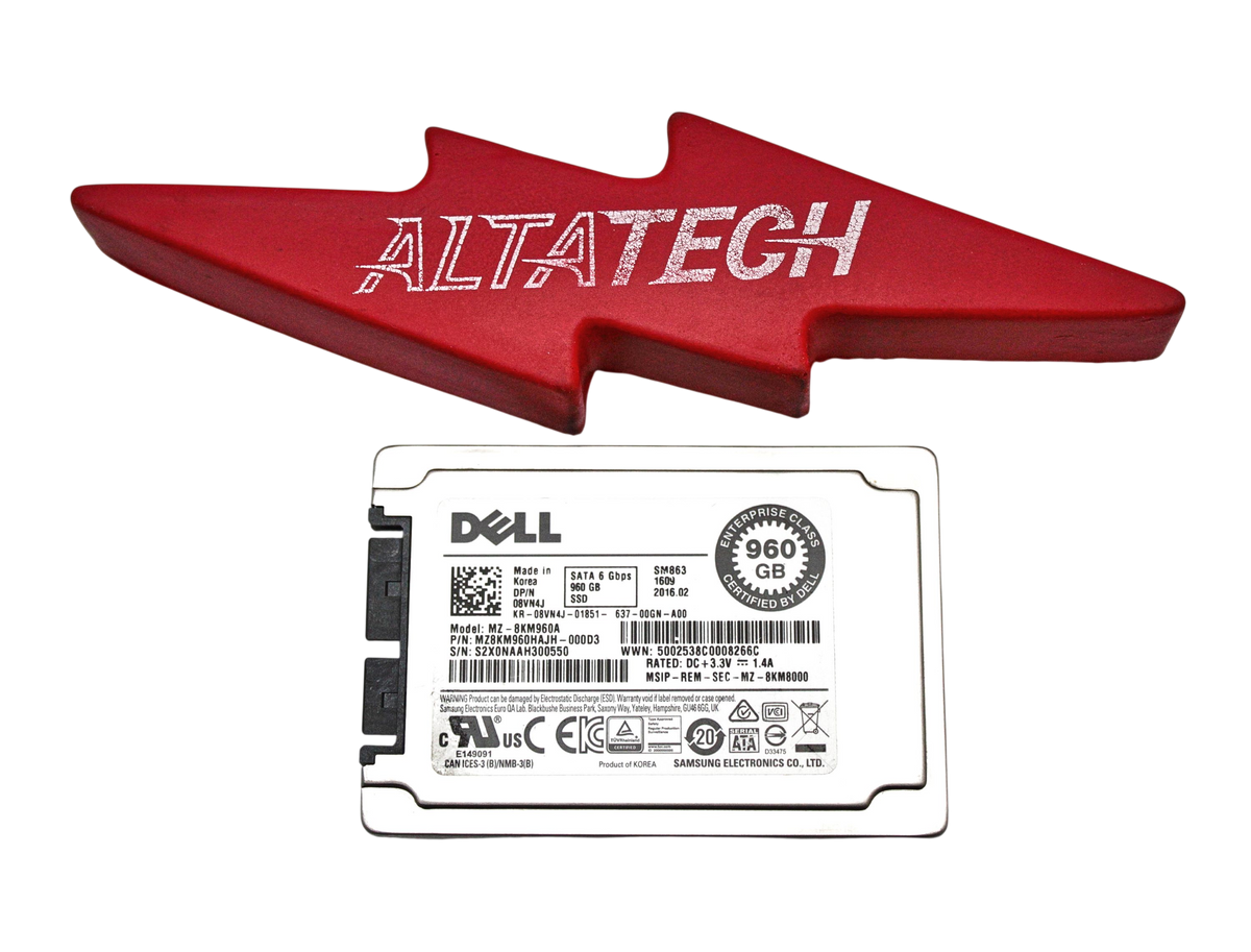 Dell 8VN4J 960GB SSD SATA 6G 1.8 MU MZ8KM960HAJH-000D3 / MZ-8KM960A, Used