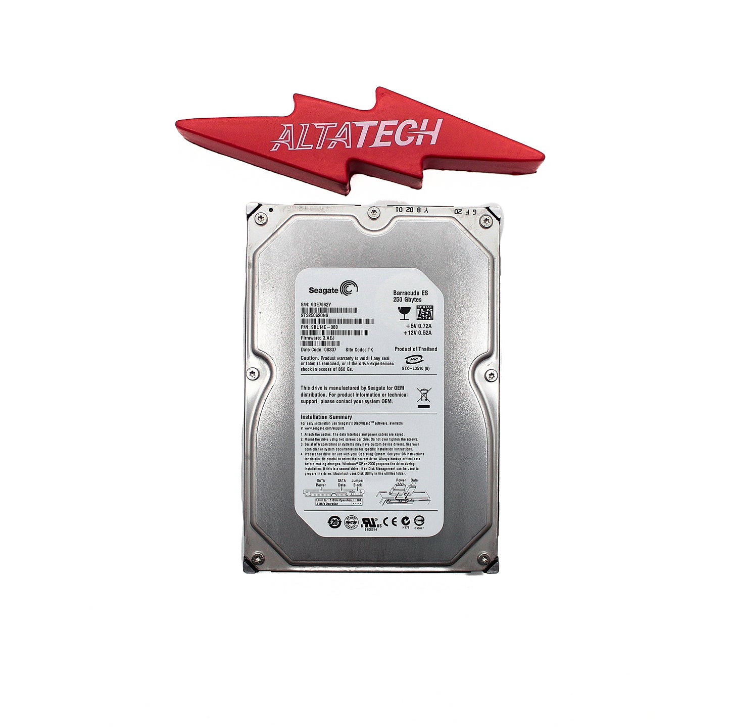Dell 9BL14E-080 250GB 7.2K SATA 3.5 3AEJ EQL, Used
