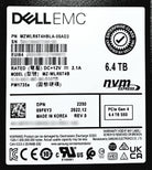 Dell 9F6Y3 6.4TB PCIe Gen4 NVMe Mix Use TLC 2.5 SSD, Used