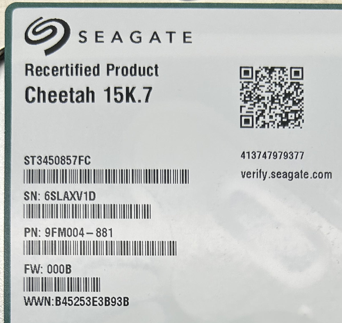 Dell 9FM004-881-CML 450GB 15K FC 4G ST3450857FC CML, Used