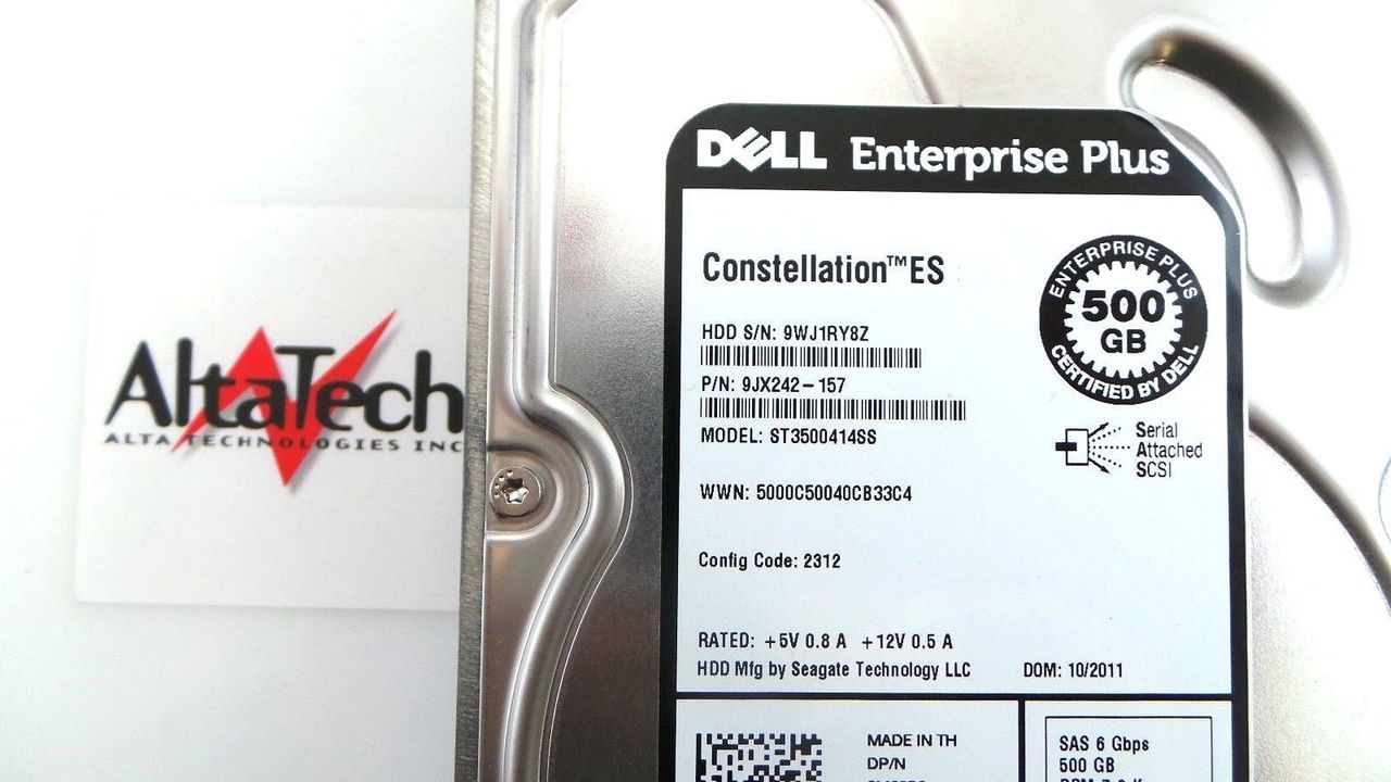 Dell 9JX242-157 EqualLogic 500GB 7.2K SAS 3.5" 6G, Used