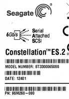 Dell 9SM260-080 3TB 7.2K SAS 3.5 6G 9SM260-080 CML, Used