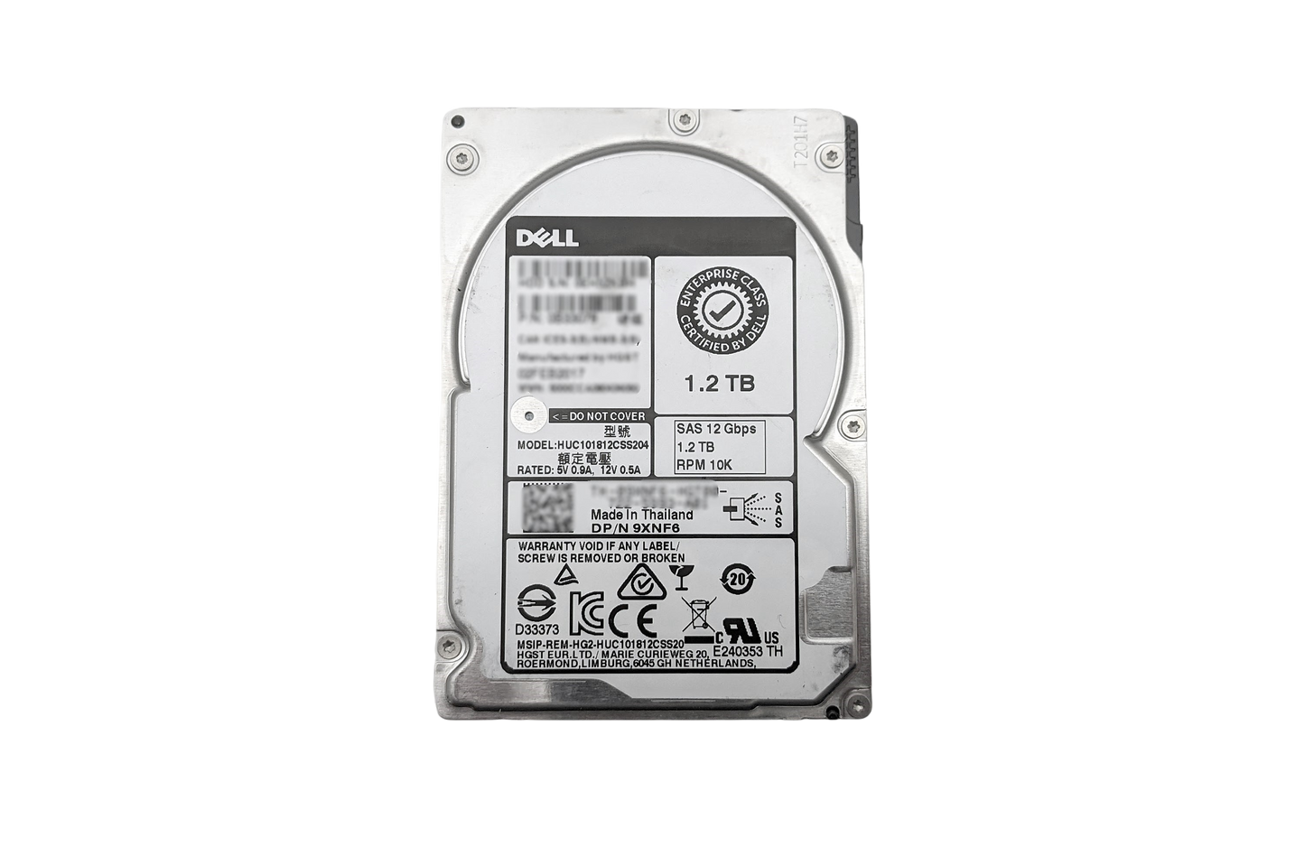 Dell 09XNF6 1.2TB 10K SAS 2.5 12G, Used