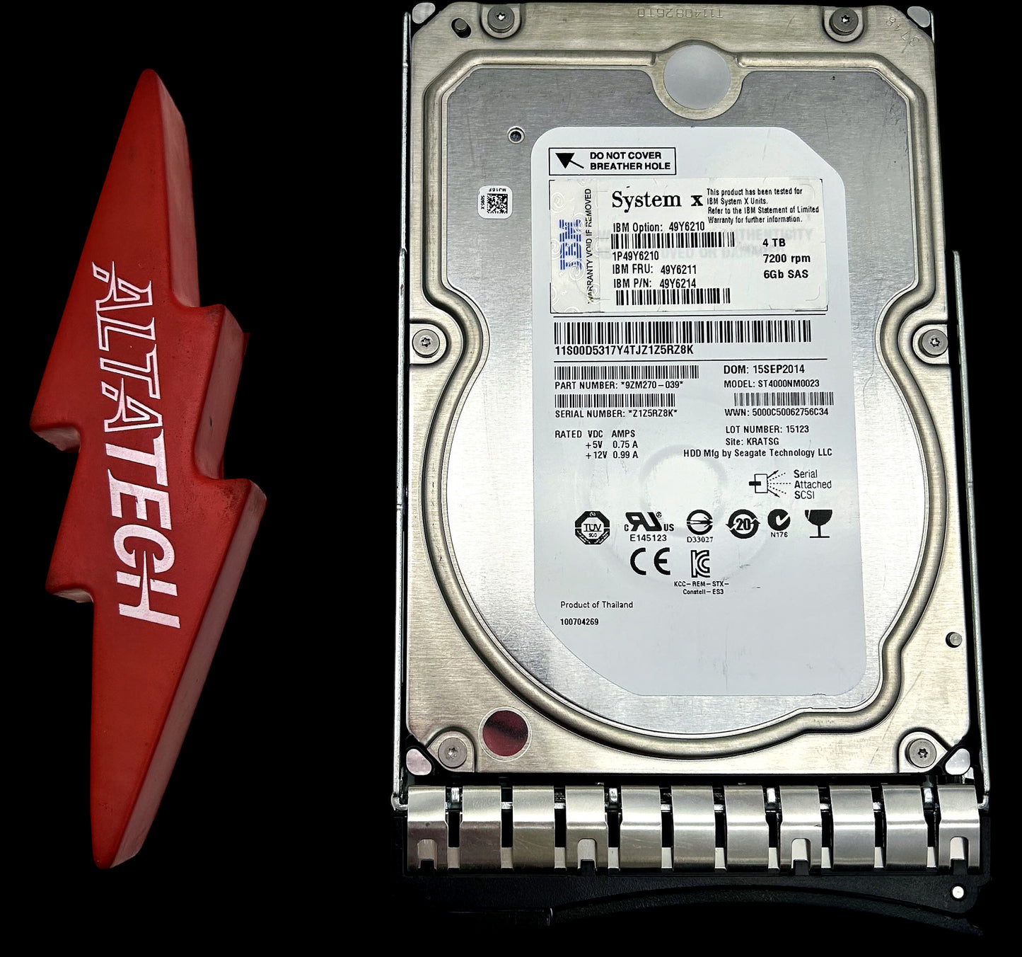 Dell 9ZM270-004 4TB 7.2K SAS 3.5 6G NL EC 9ZM270-04, Used