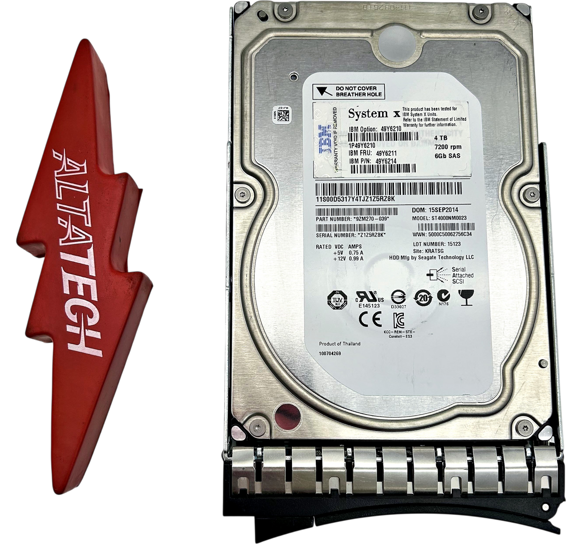 Dell 9ZM270-004 4TB 7.2K SAS 3.5 6G NL EC 9ZM270-04, Used