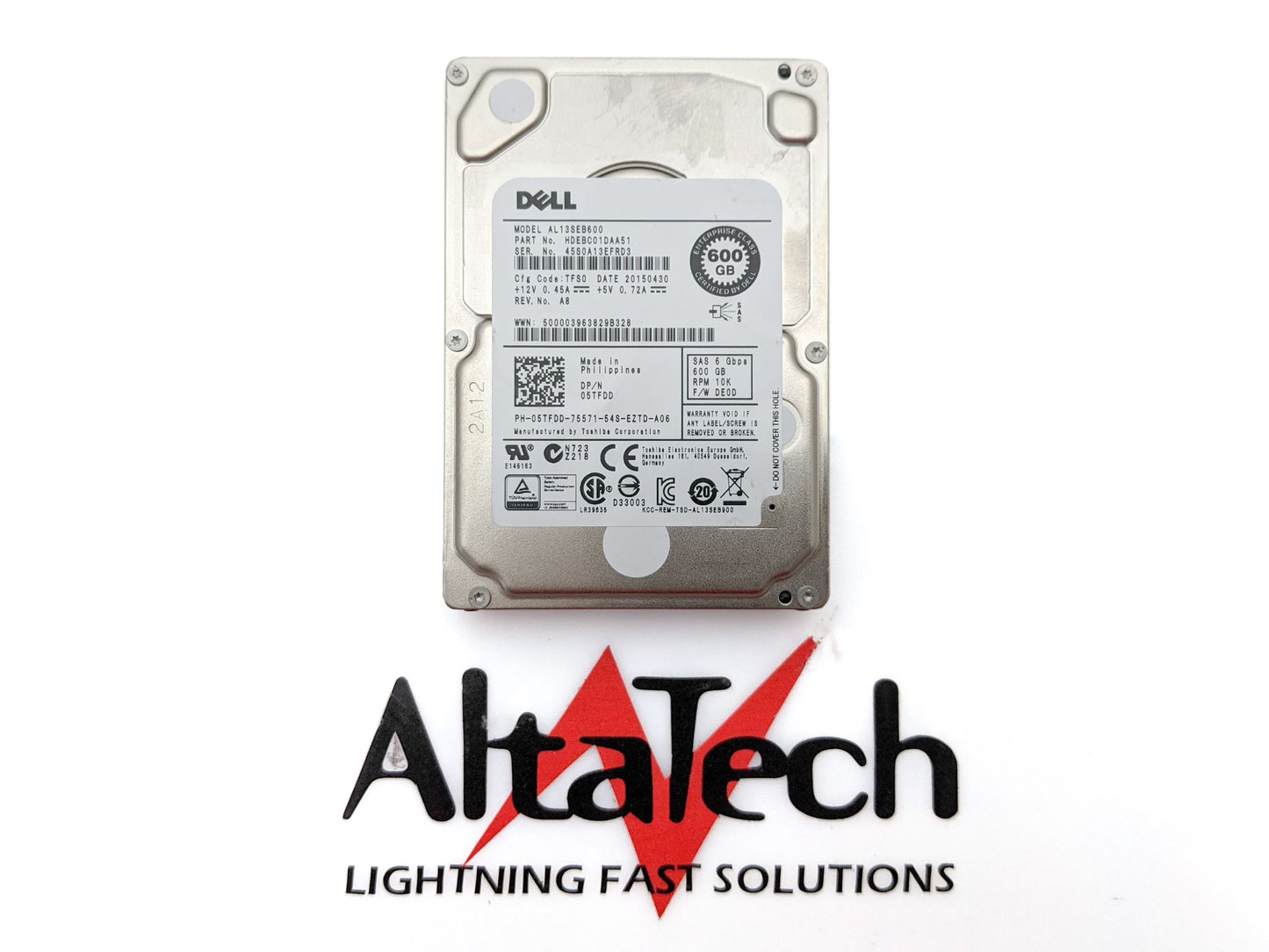 Dell AL13SEB600 600GB 10K SAS 2.5 6G, Used