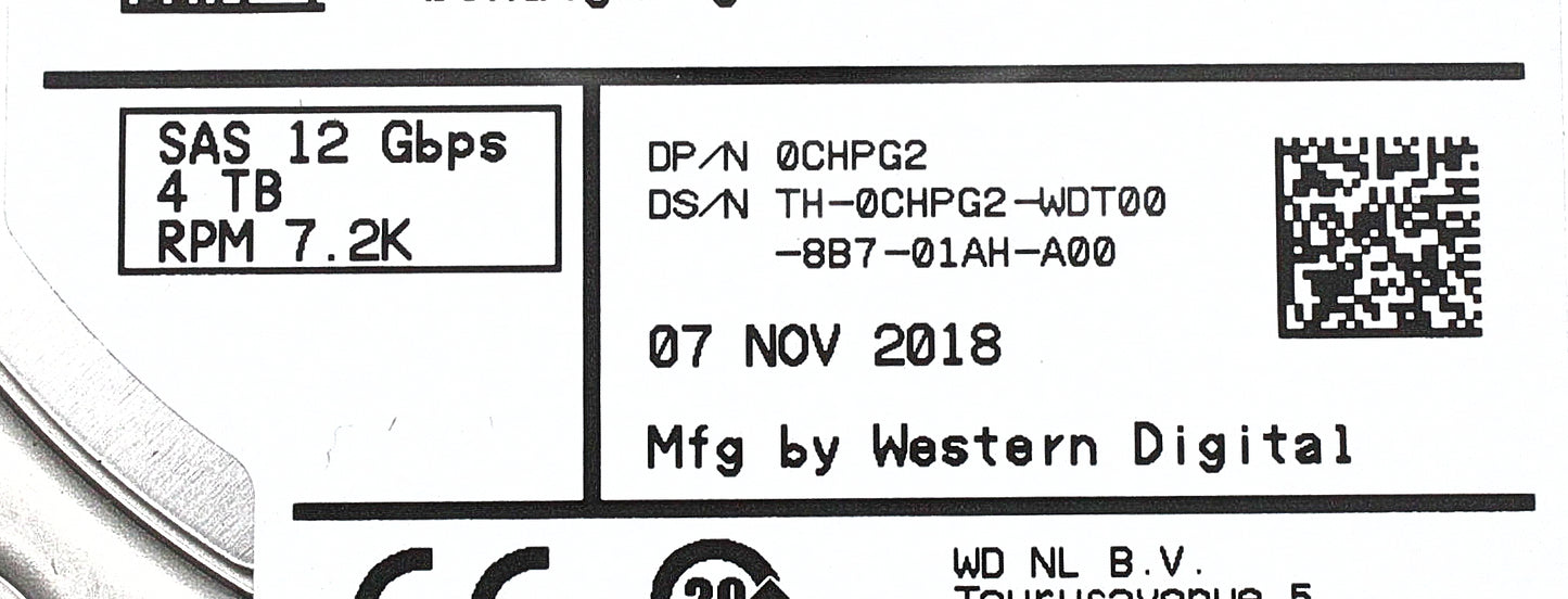 Dell CHPG2-CML 4TB 7.2K SAS 3.5 12G HUS726T4TALS204 / 0B36182, Used