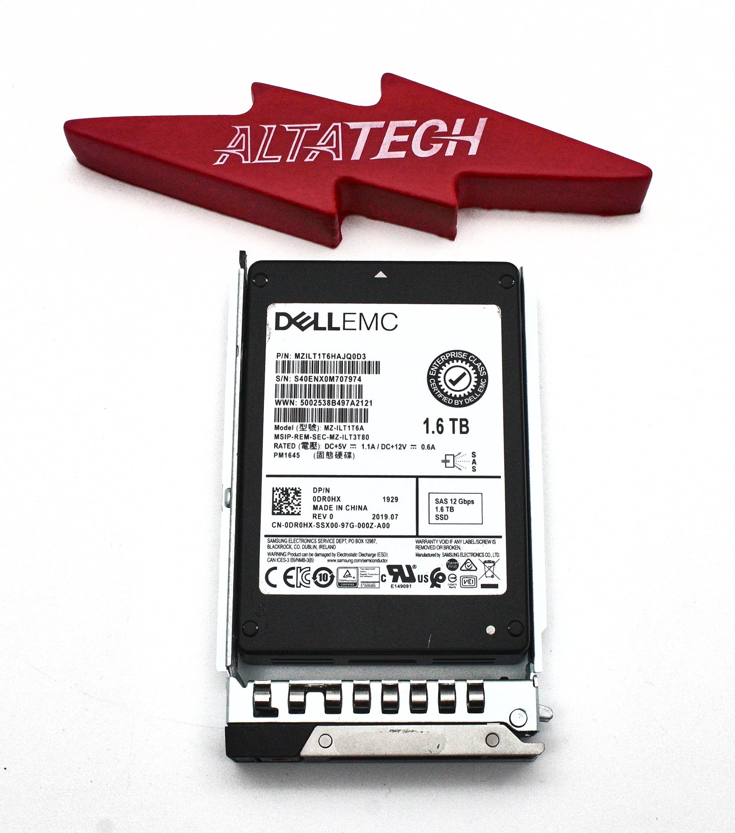 Dell DR0HX 1.6TB SSD SAS 2.5 12G MU PM1645 MZIILT1T9HAJQ0D3/MZ-ILT1T6A, Used
