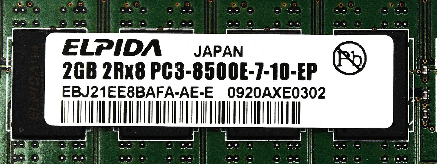 Dell EBJ21RE8BAFA-AE-E 2GB PC3-8500R DDR3-1066 2RX8 ECC, Used