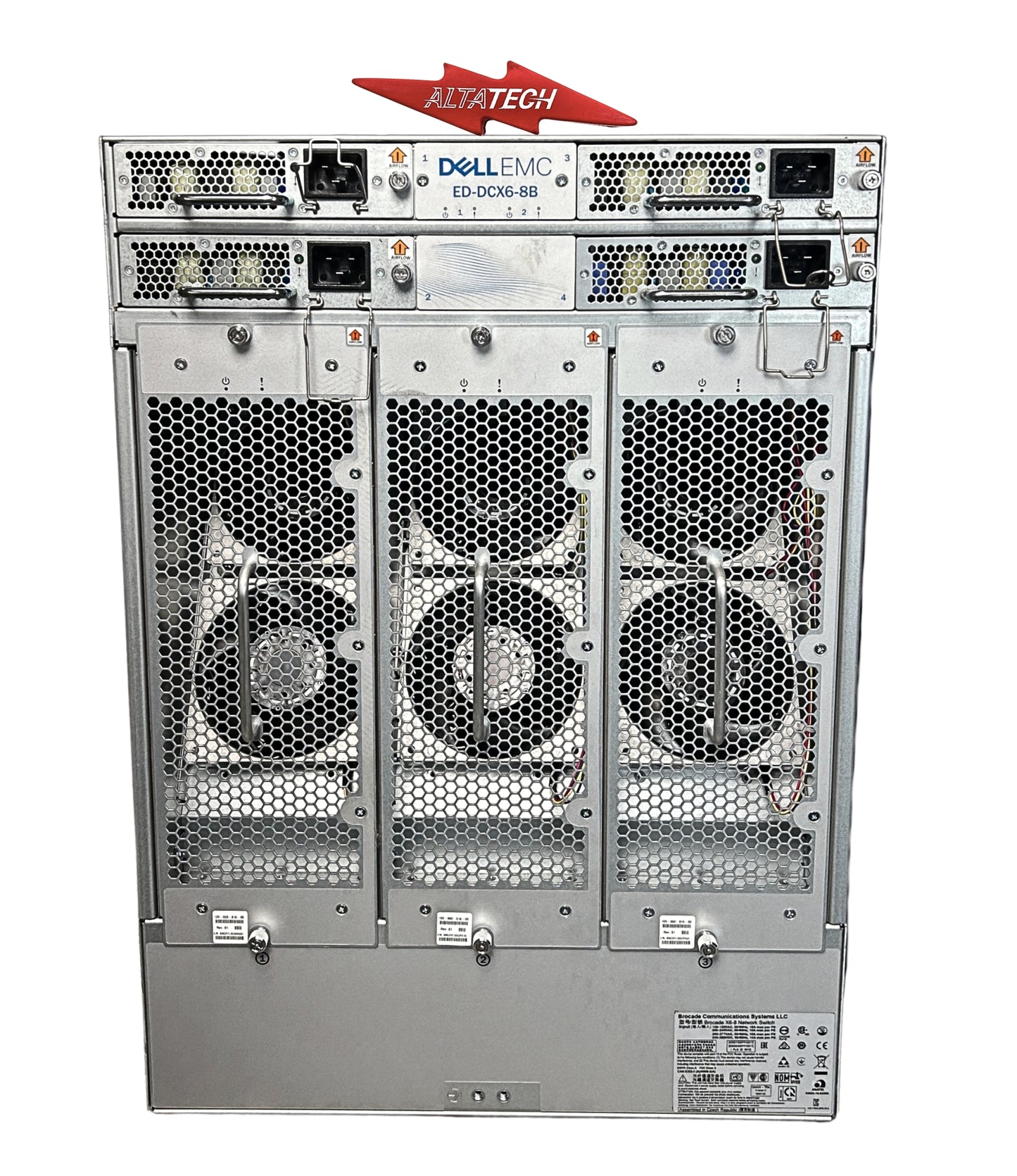 Dell ED-DCX6-8B EMC Brocade 32GB DIRECTOR 8-Slot 14U Includes 6x FC32-48, 2x CR32-8, 2x CPX6, 288x 57-1000333-01, 4x 23-0000161-04, Used