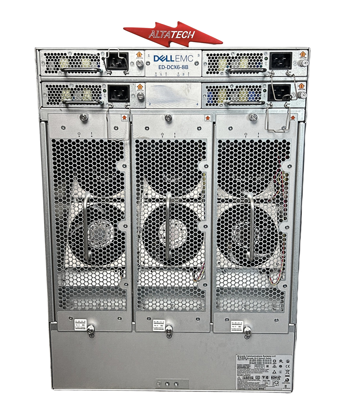 Dell ED-DCX6-8B EMC Brocade 32GB DIRECTOR 8-Slot 14U Includes 6x FC32-48, 2x CR32-8, 2x CPX6, 288x 57-1000333-01, 4x 23-0000161-04, Used