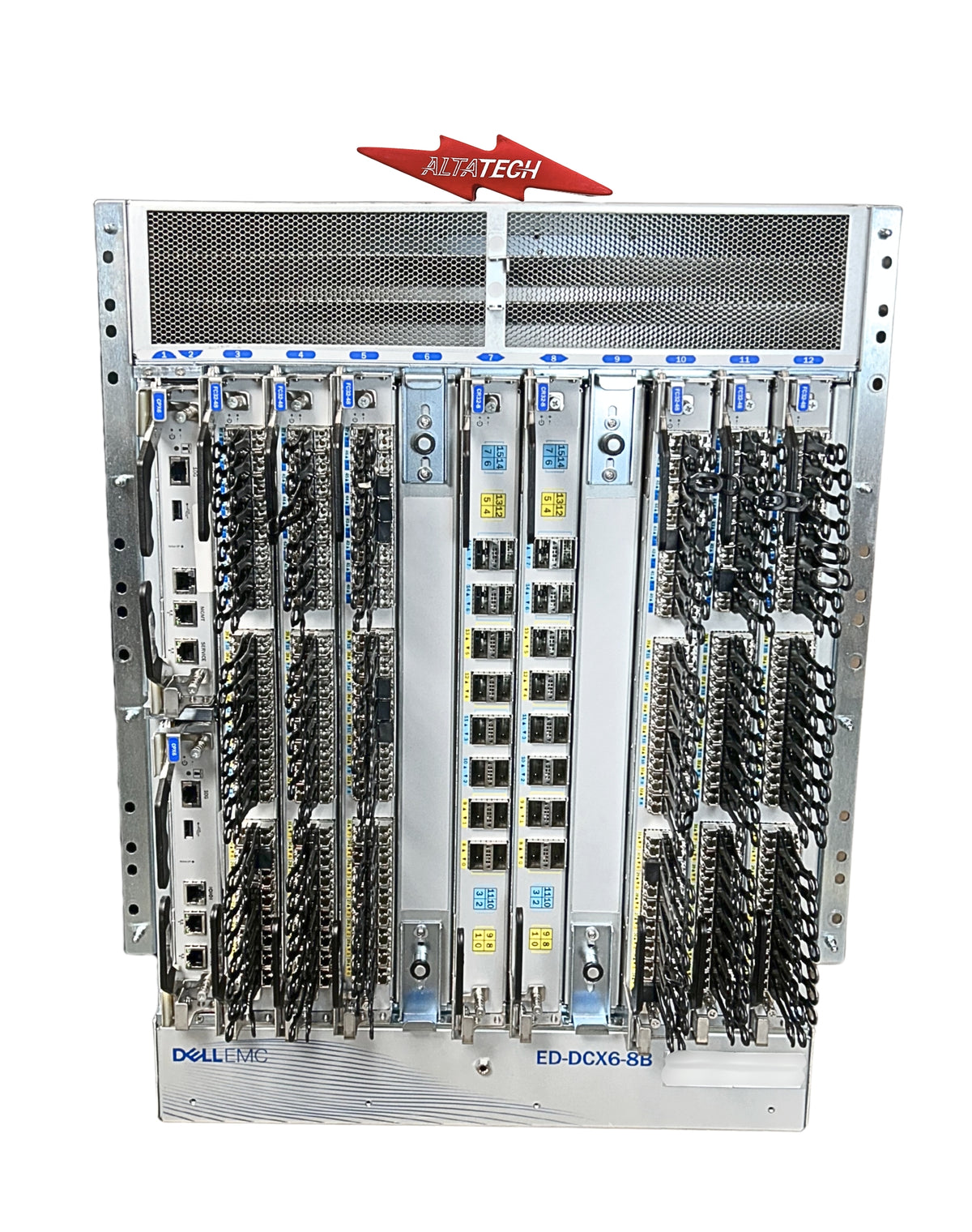 Dell ED-DCX6-8B EMC Brocade 32GB DIRECTOR 8-Slot 14U Includes 6x FC32-48, 2x CR32-8, 2x CPX6, 288x 57-1000333-01, 4x 23-0000161-04, Used