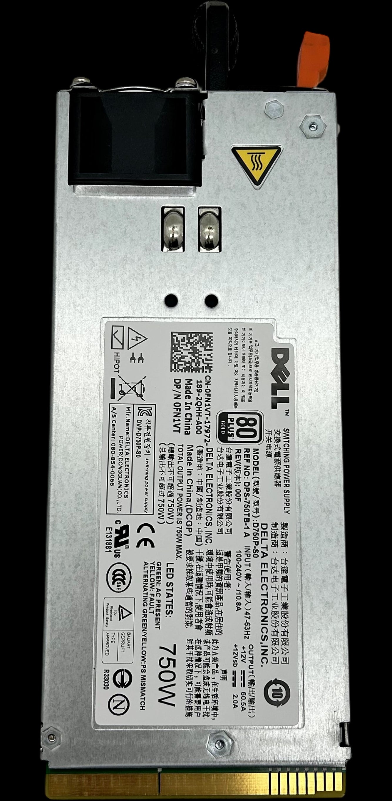 Dell FN1VT 750W Power Supply Unit D750P-S0 R510, Used