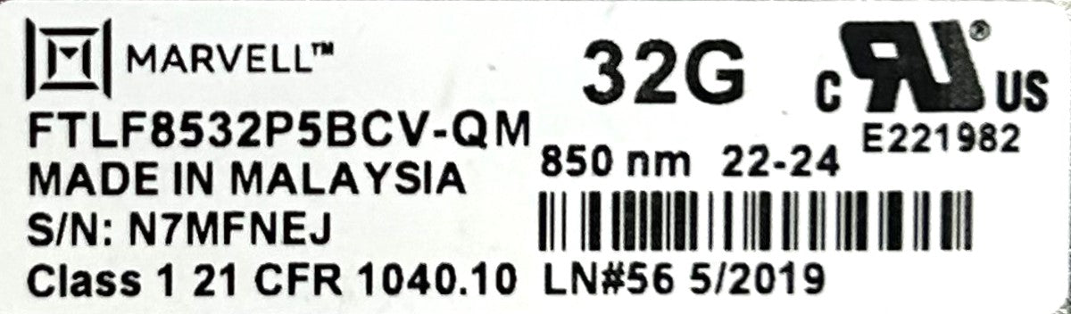 Dell FTLF8532P5BCV-QM 32GB SFP+ Optical Transceiver, Used