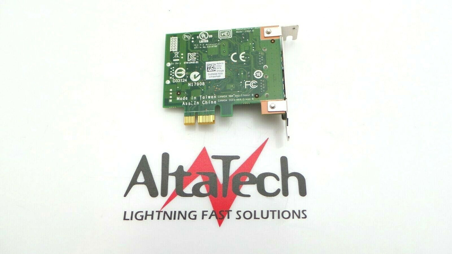 Dell 0FWGJ8 Dual Port USB 3.0 PCI-e HH Low Profile Expansion Card, Used