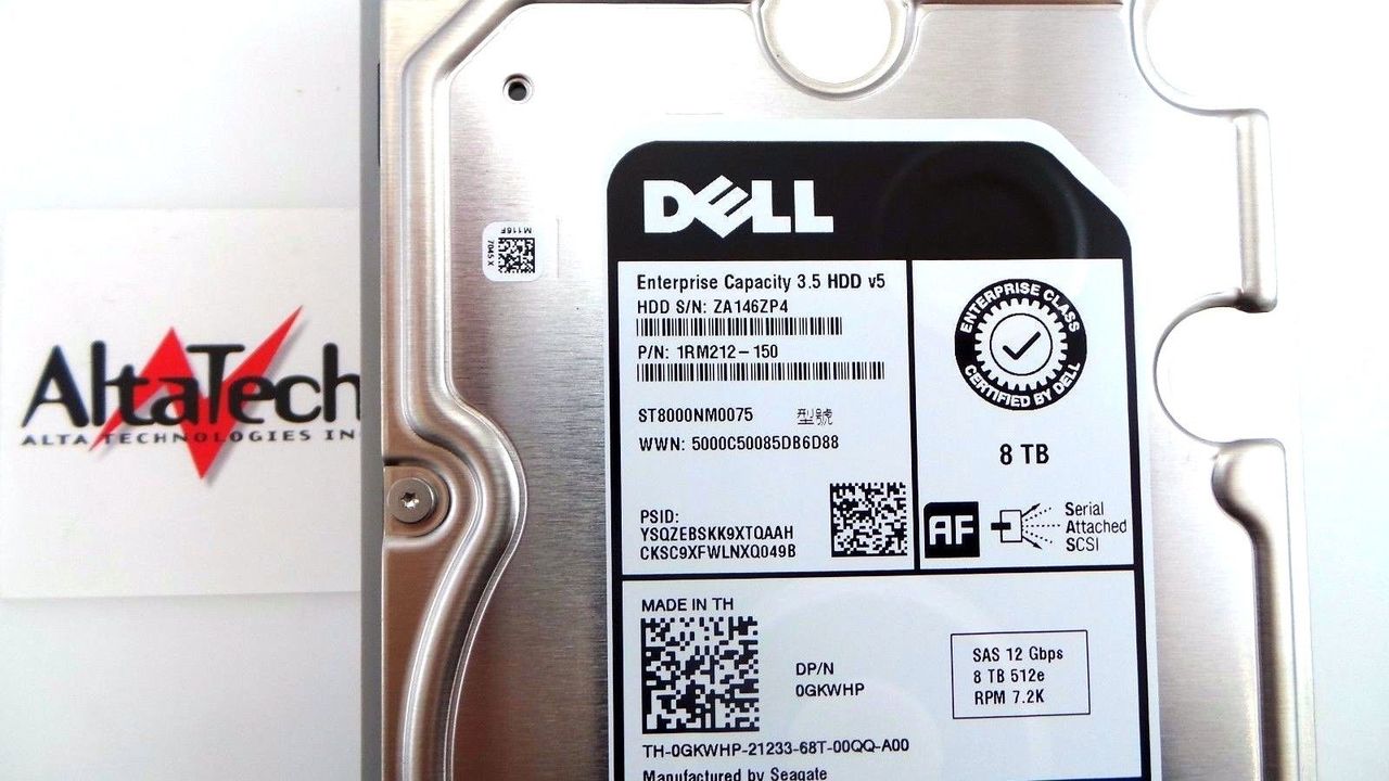 Dell GKWHP 8TB 7.2K SAS 3.5 12G, Used