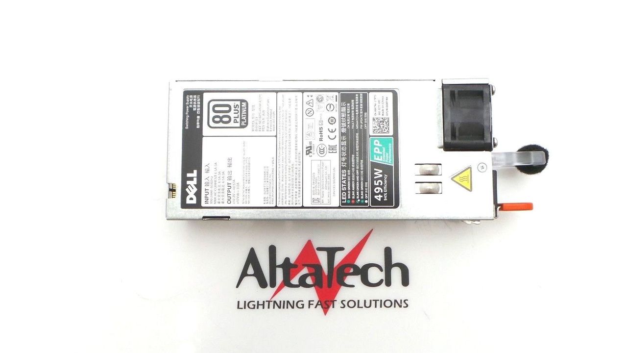 Dell 0GRTNK PowerEdge R730 495W 80 Plus Platinum Power Supply Unit, Used