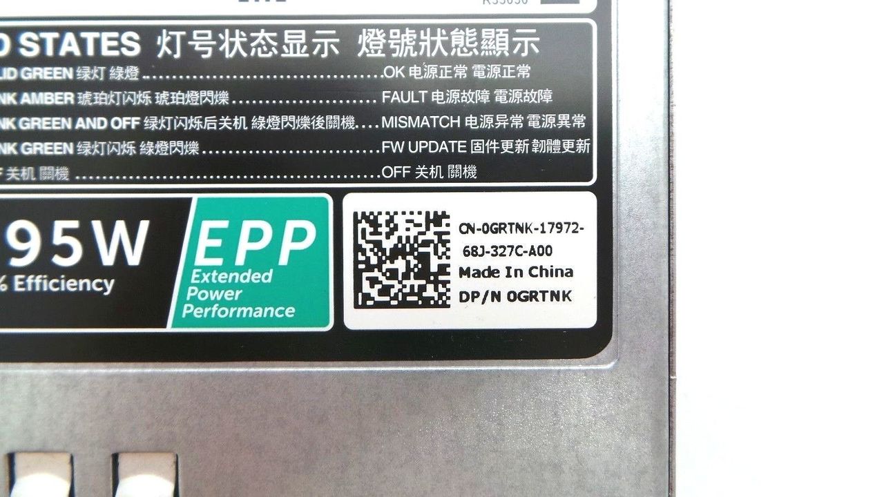 Dell GRTNK PowerEdge R730 495W 80 Plus Platinum Power Supply Unit, Used