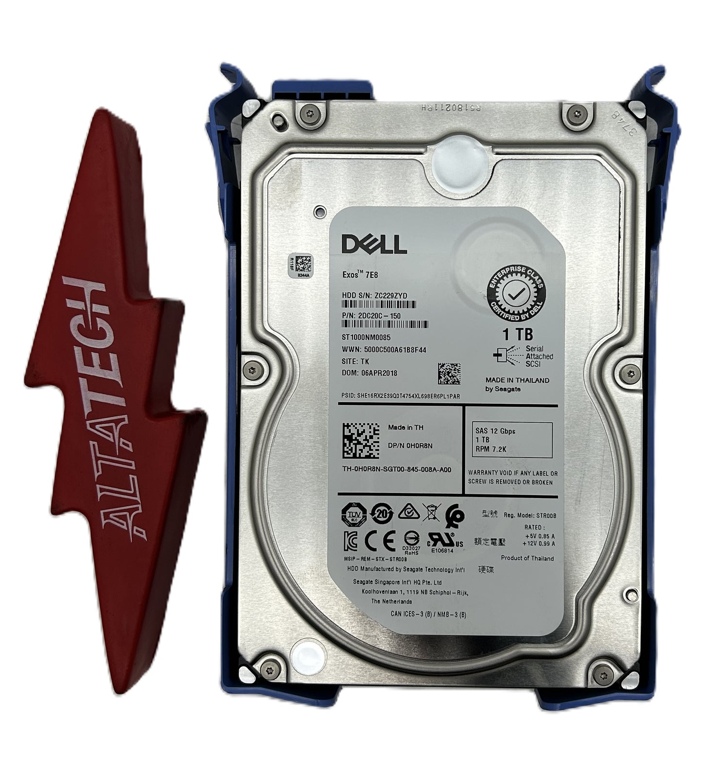 Dell H0R8N 1TB 7.2K SAS 3.5 12G HDD, Used