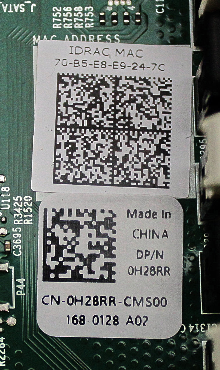 Dell H28RR_NEW SYSTEM BOARD, INVENTEC, V5, R640, New No Box