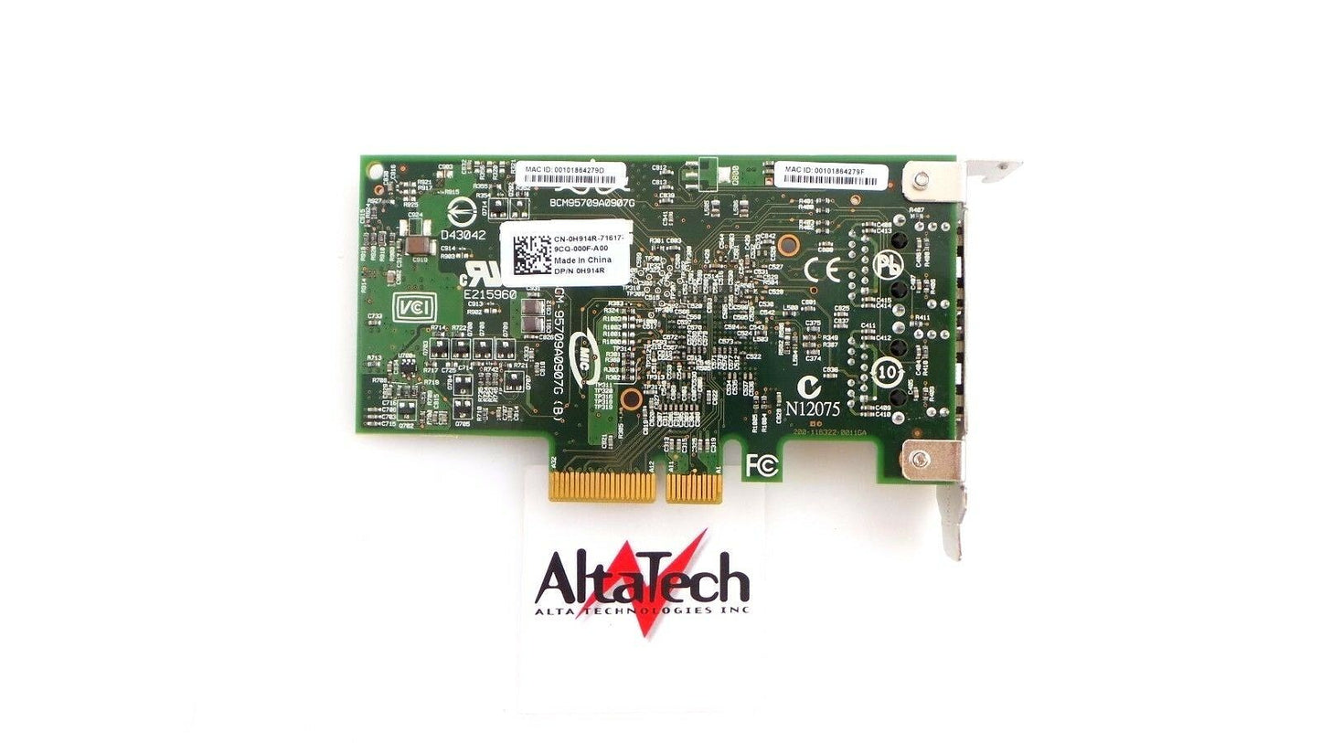 Dell H914R Broadcom Dual Port 1GB PCIe Network Adapter, Used