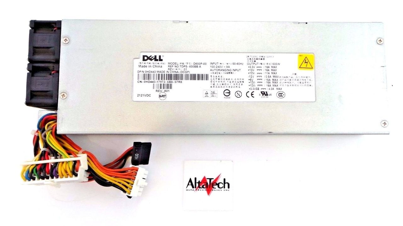 Dell 0HD443 PowerEdge 1435SC 600W Power Supply Unit, Used