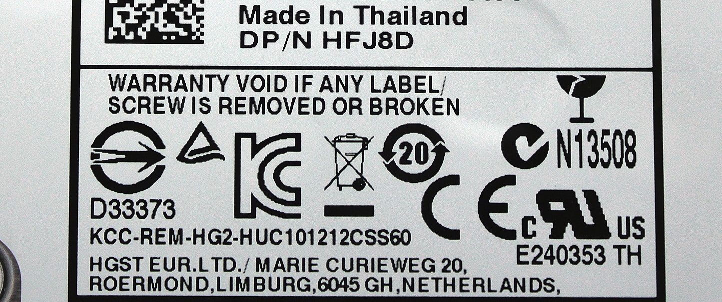 Dell HFJ8D 1.2TB 10K SAS 2.5 6G EP+ 0B28471, Used