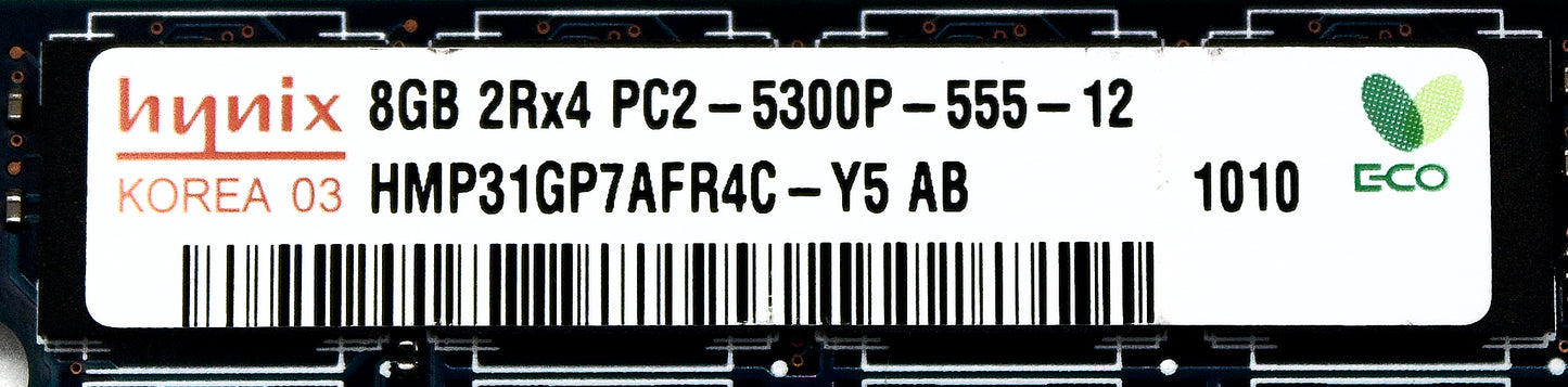Dell HMP31GP7AFR4C-Y5 8GB PC2-5300P DDR2-667 2RX4 ECC, Used