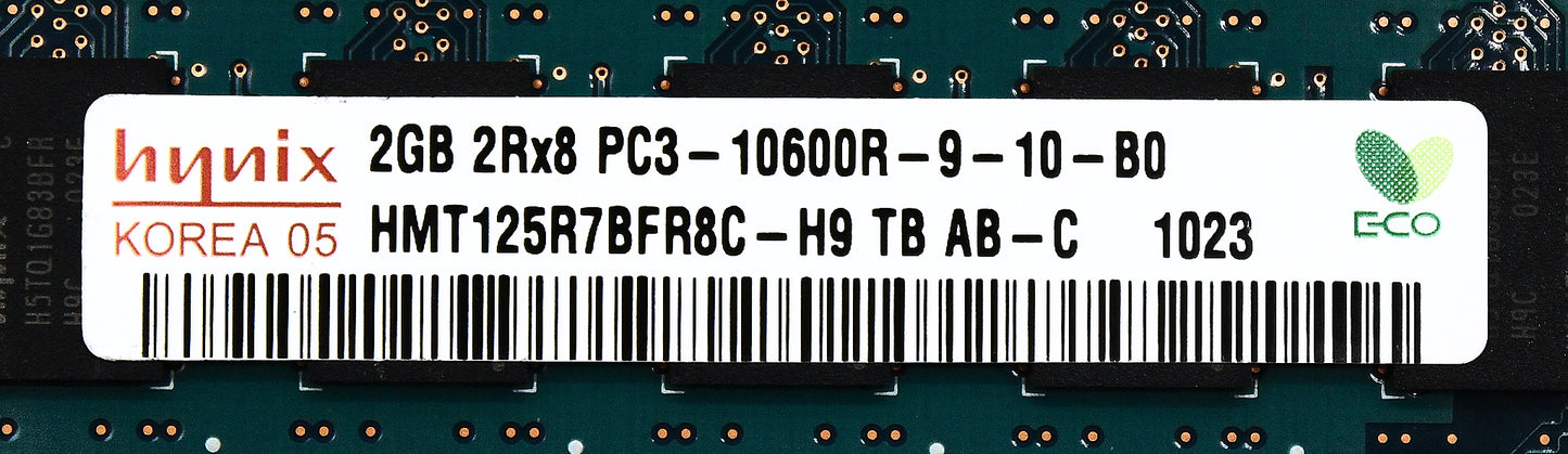 Dell HMT125R7BFR8C-H9 2GB PC3-10600R DDR3-1333 2RX8 ECC, Used