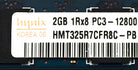 Dell HMT325R7CFR8C-PB 2GB PC3-12800R DDR3-1600 1RX8 ECC, Used