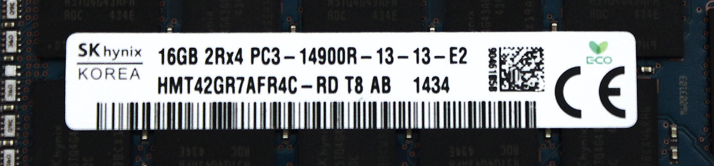 Dell HMT42GR7AFR4C-RD 16GB PC3-14900R DDR3-1866 2RX4 ECC, Used