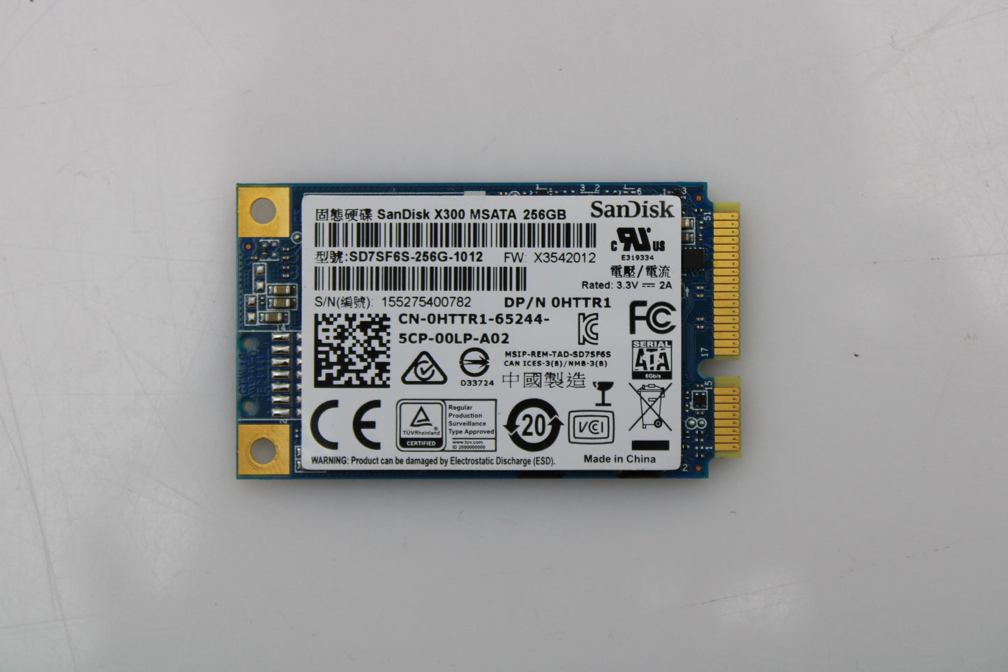 Dell 0HTTR1 256GB SSD M.2 MSATA 6G, Used