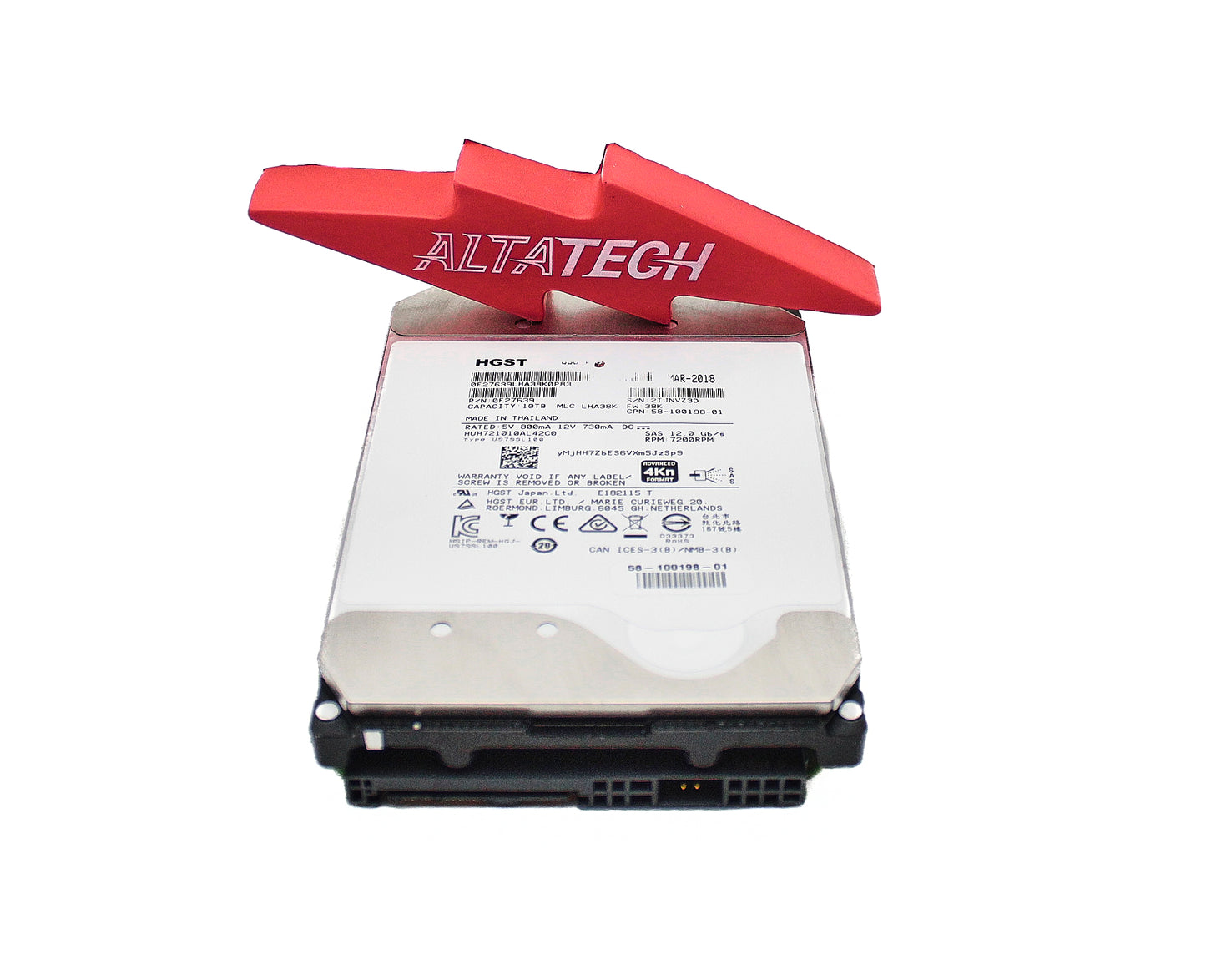 Dell HUH721010AL4200_REF 10TB 7.2K SAS 3.5 12G EP+ 4K HUH721010AL4200 / 0F27441, Used