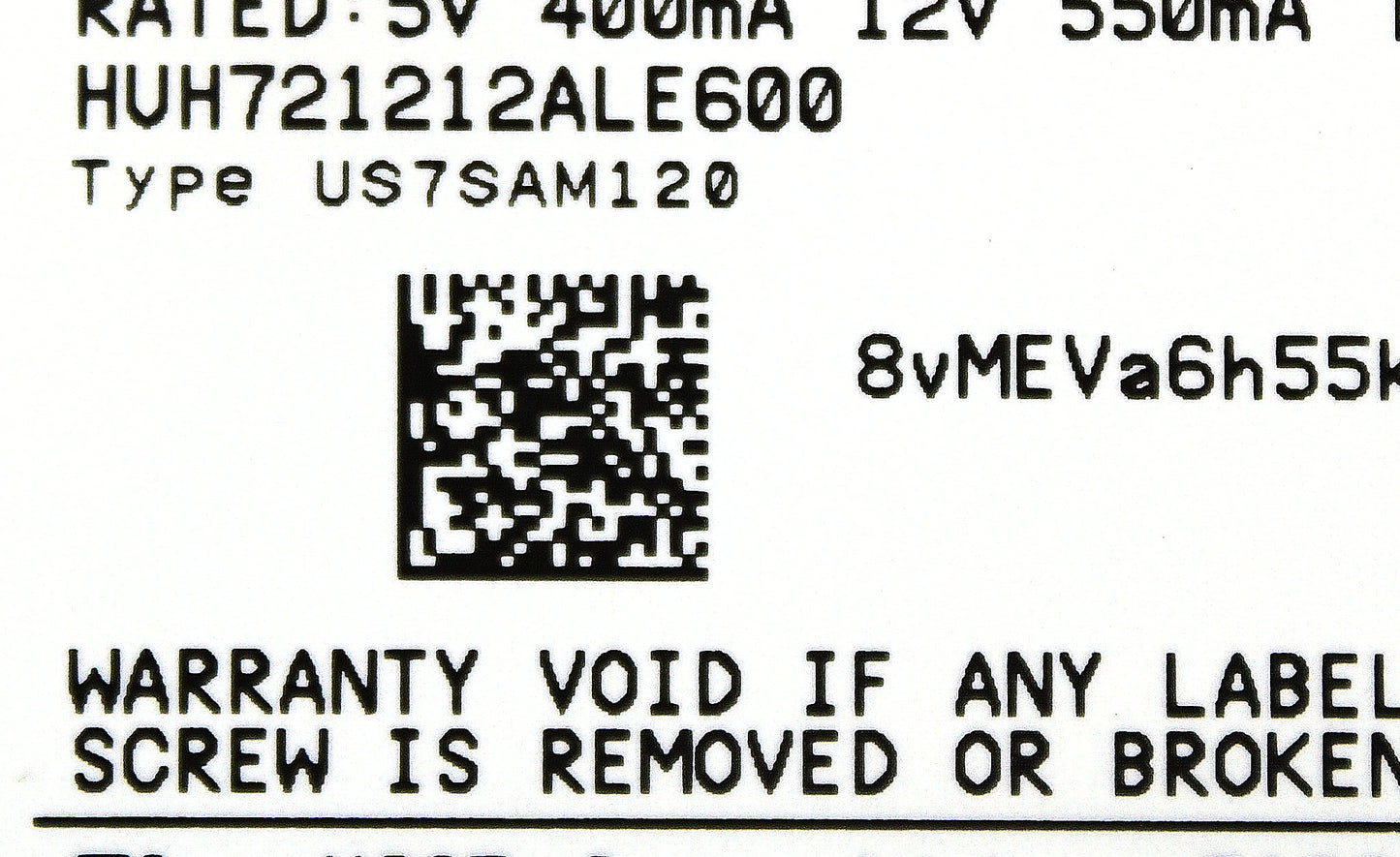 Dell HUH721212ALE600 12TB 7.2K SATA 3.5 6G HUH721212ALE0, Used