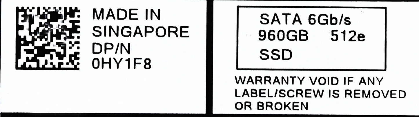 Dell HY1F8 960GB SSD SATA 2.5 6G MU MTFDDAK960, Used