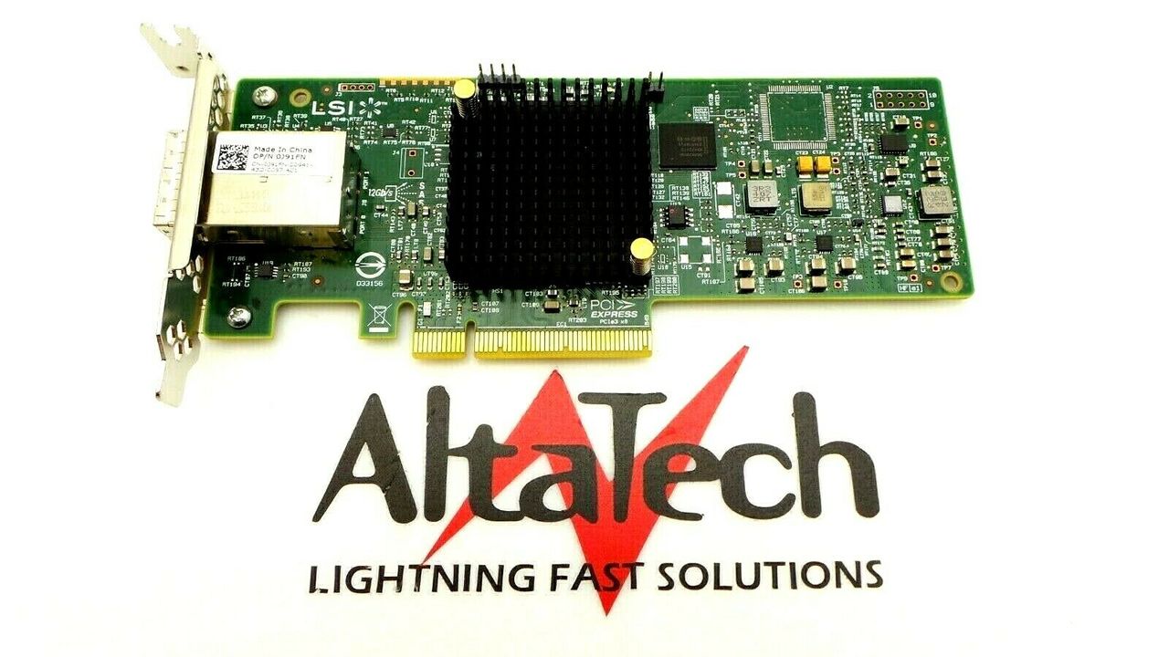 Dell J91FN Dual Port 12GB SAS HBA LP, Used