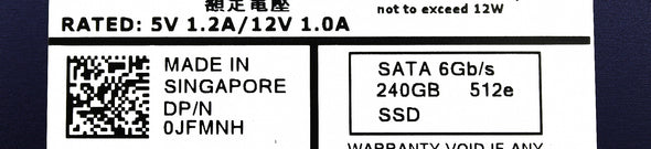 Dell JFMNH 240GB SSD SATA 2.5 6G MU, Used