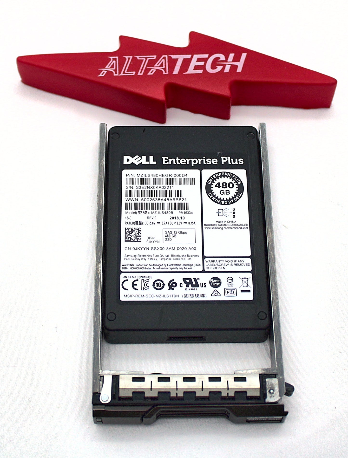 Dell JKYYN 480GB SSD SAS 2.5 12g Mzils480h ep+, Used