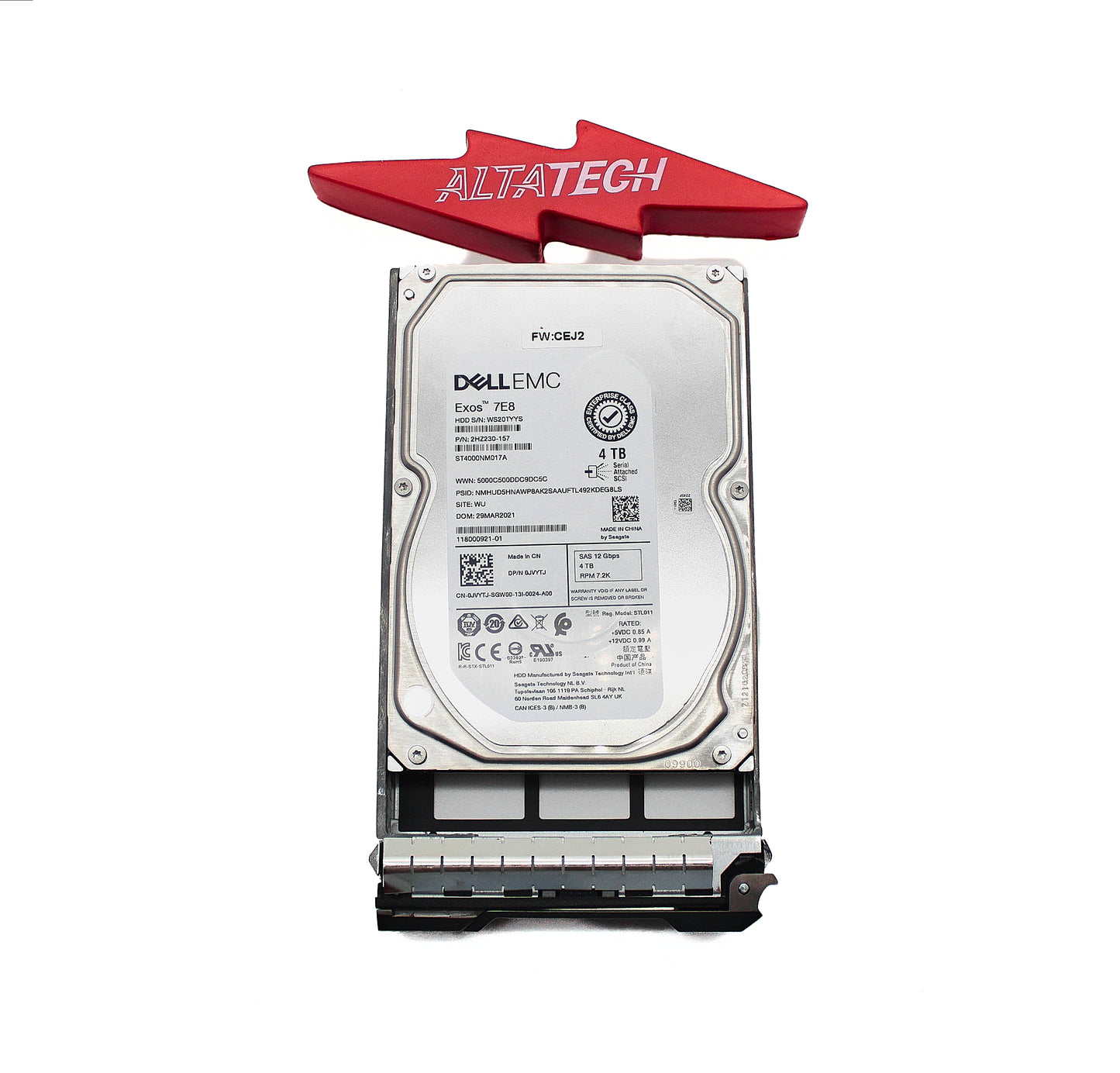 Dell JVYTJ-CML 4TB 7.2K 12G 3.5INCH SAS HDD, Used