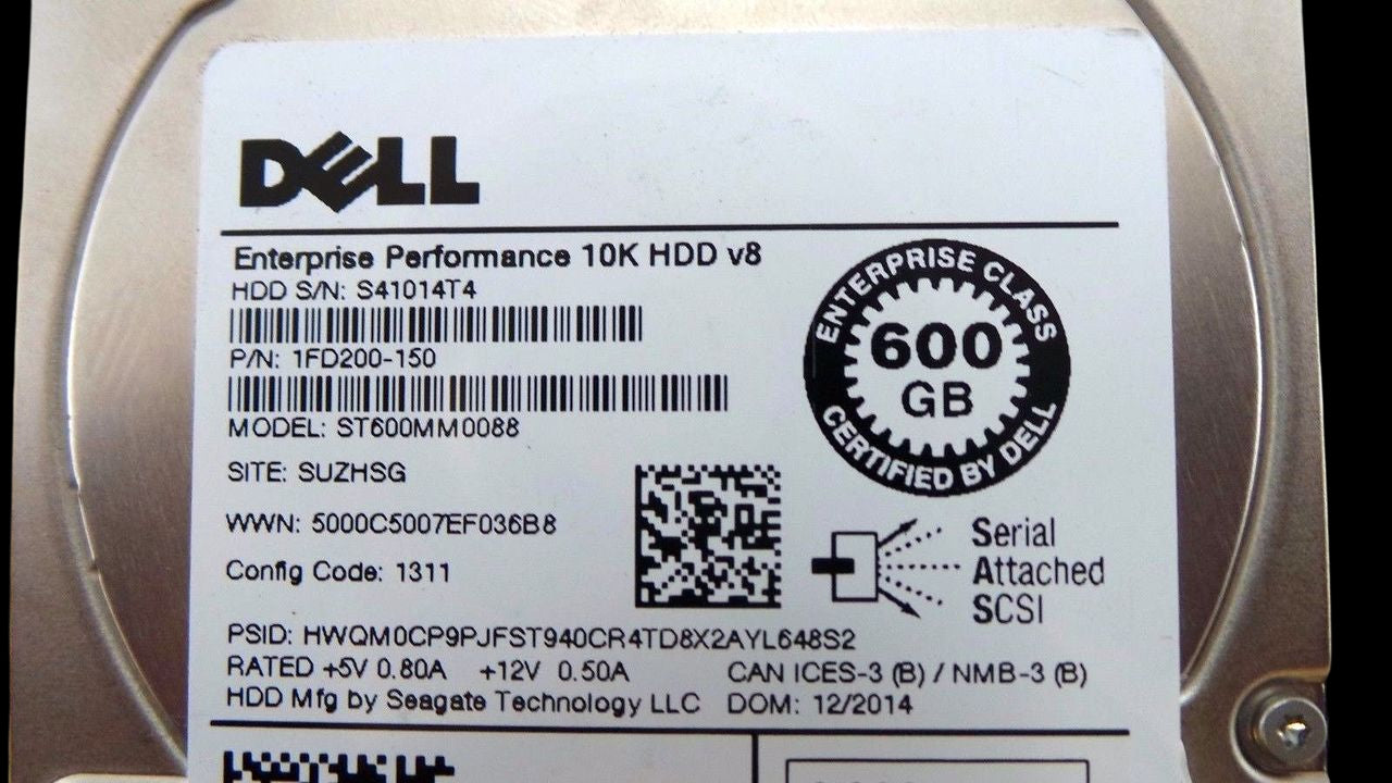 Dell 0K1JY9 600GB 10K SAS 2.5" 6G, Used