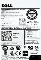 Dell K5GMG 600GB 15K SAS 2.5 6G 4K HDD, Used