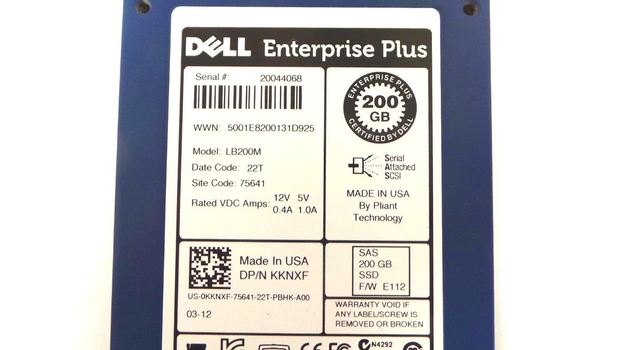 Dell KKNXF 200GB SSD SAS 2.5" 6G, Used
