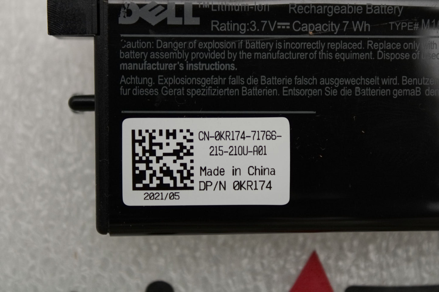 Dell KR174 Battery 3.7V 7WH PERC 5/E 6/E RAID, Used