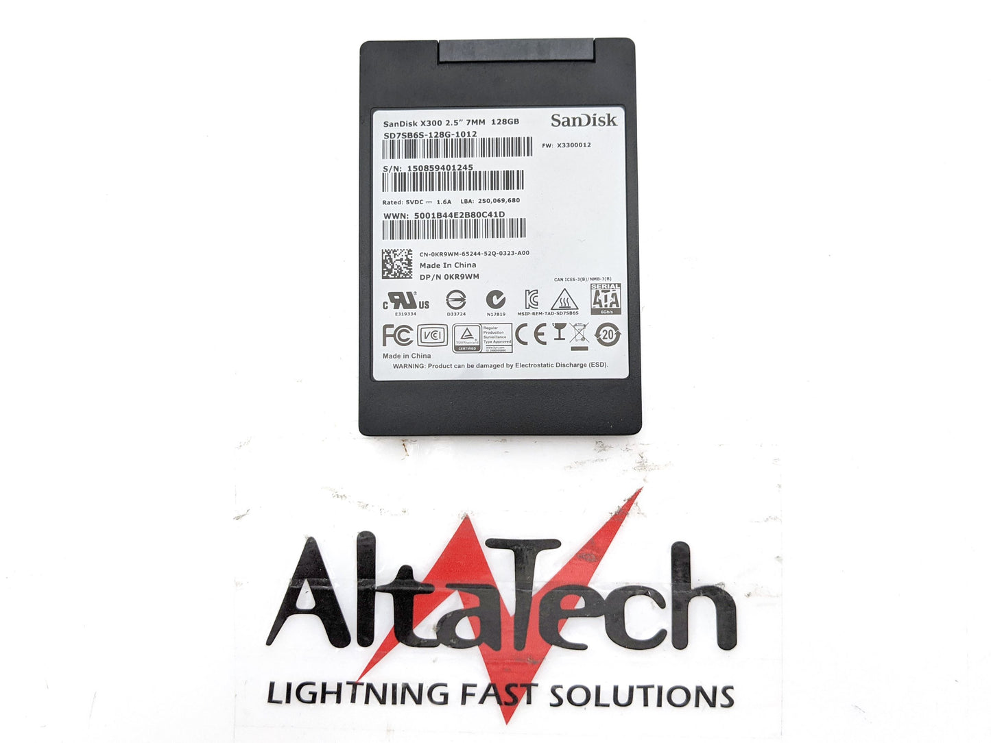 Dell KR9WM 128GB SSD SATA 2.5" 6G, Used