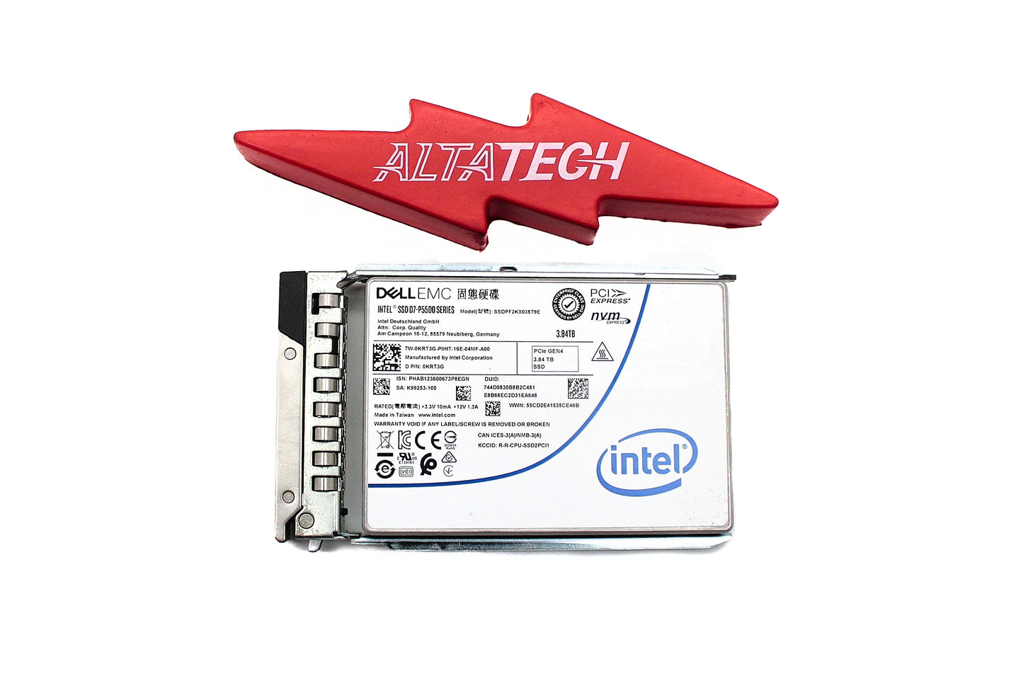 Dell KRT3G 3.84Tb SSD 2.5 U.2 PCIe Gen4 NVMe SSDPF2KX038T9E, Used