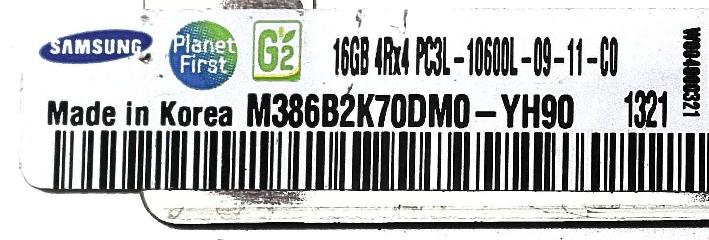Dell M386B2K70DM0-YH90 16GB PC3L-10600L DDR3-1333 4RX4 ECC, Used