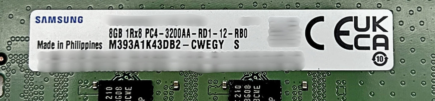 Dell M393A1K43DB2-CWE 8GB PC4-25600AA DDR4-3200 1RX8 ECC, Used