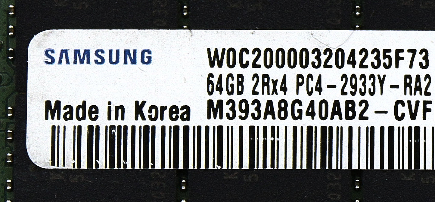 Dell M393A8G40AB2-CVF 64GB PC4-23400YR DDR4-2933 2RX4 ECC, Used